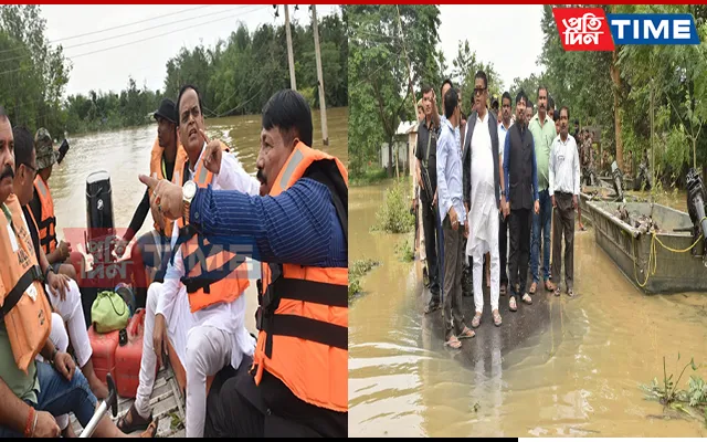 Atul Bora and Ranoj Pegu visit flood affected Hojai district  