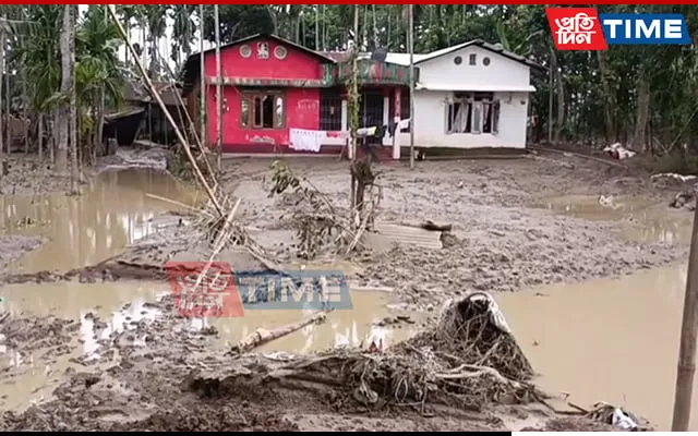 Aftermath of floods in Assam's Kampur  