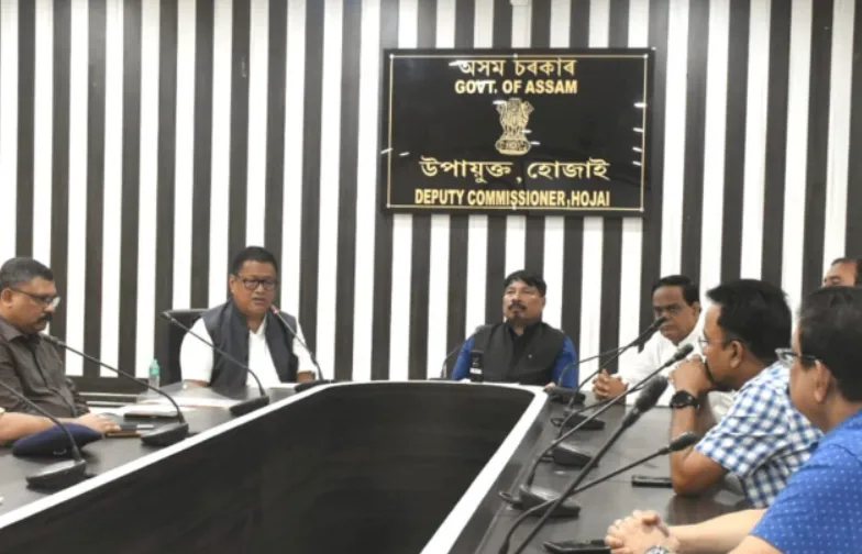 Atul Bora and Ranoj Pegu hold meetings with officials of district administration in Hojai  