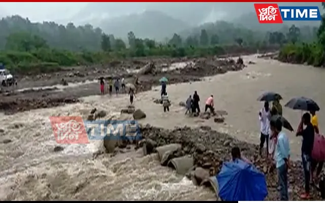 Fresh spells of rain again caused problems for the masses in Dima Hasao  