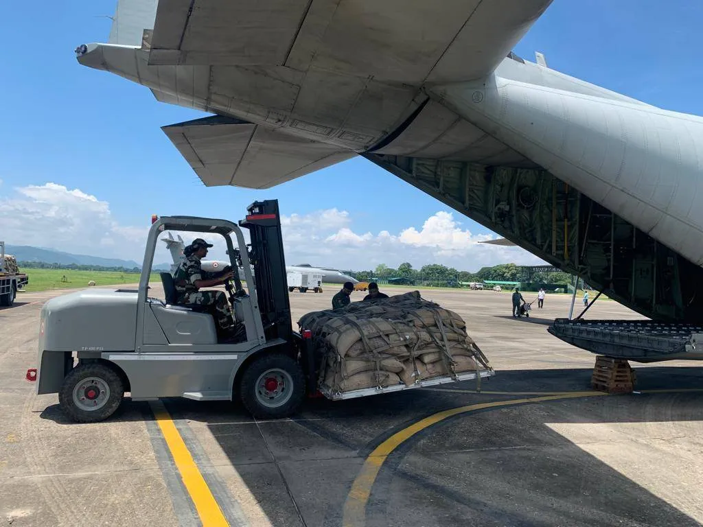 IAF airlifts relief materials to flood-hit Assam  