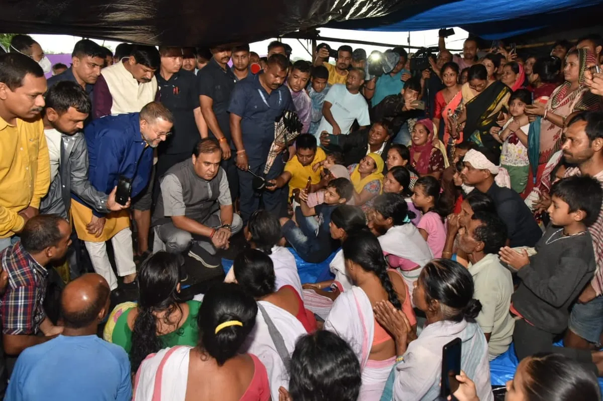 CM at a relief camp Kolajol   
