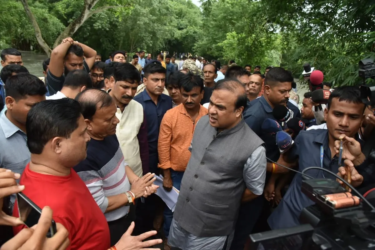 CM Sarma at Patharughat in Darrang district  