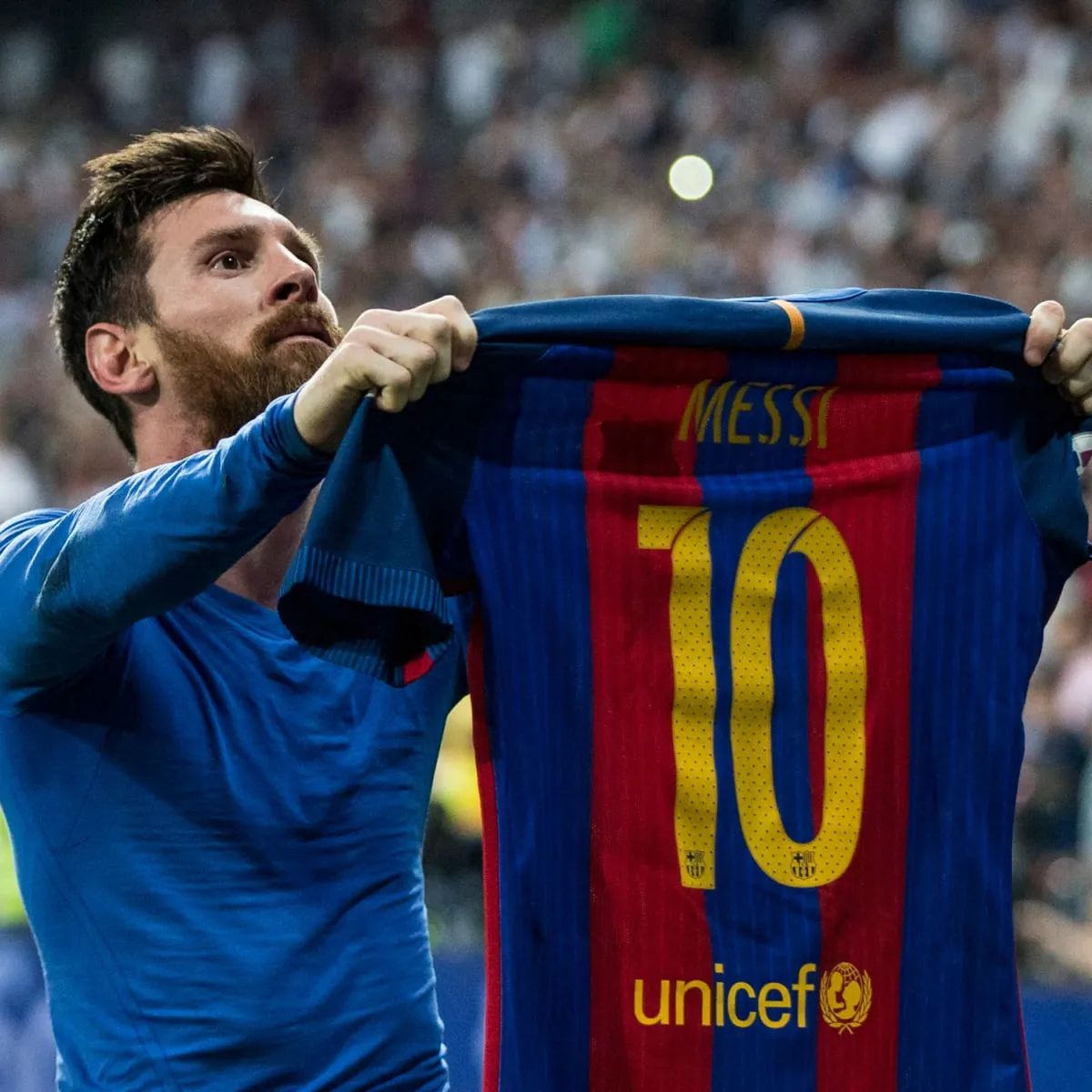 Messi with an iconic celebration  