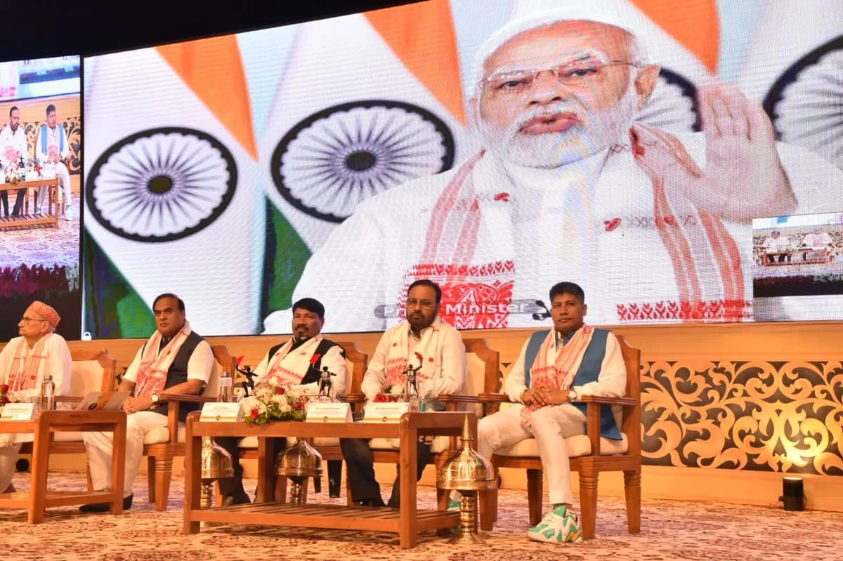 PM Modi addresses gathering via video conferencing  