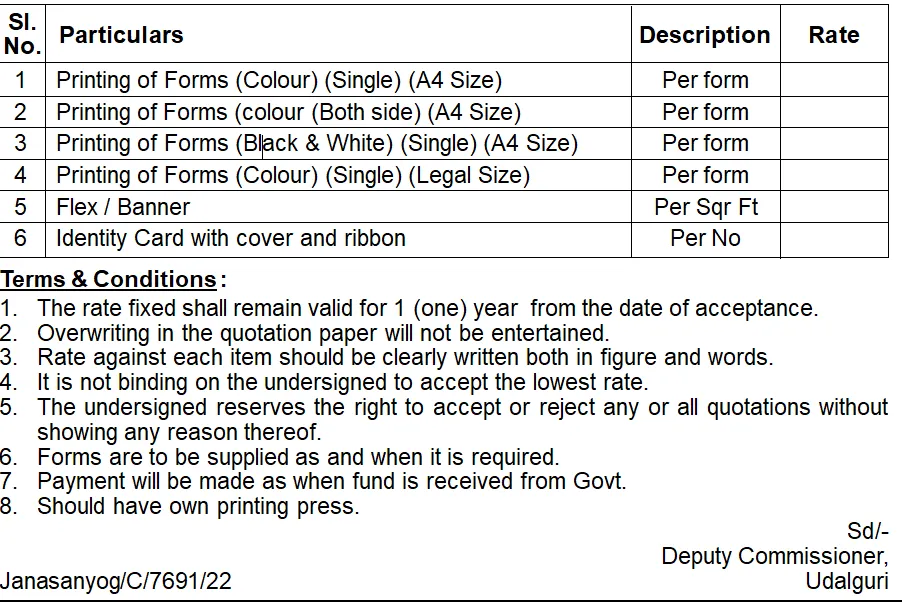 Assam Tender  Assam Tender