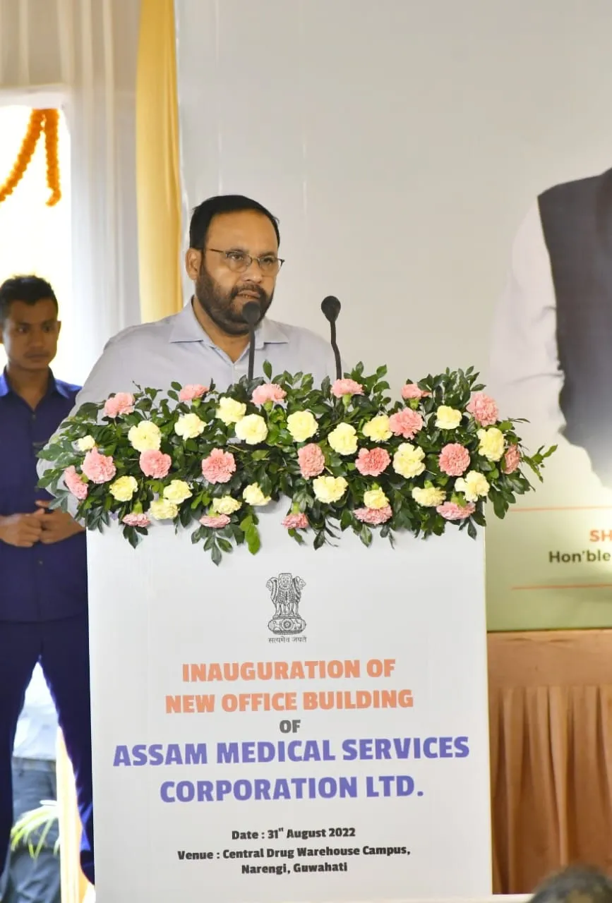 Assam health minister Keshab Mahanta addressing gathering  