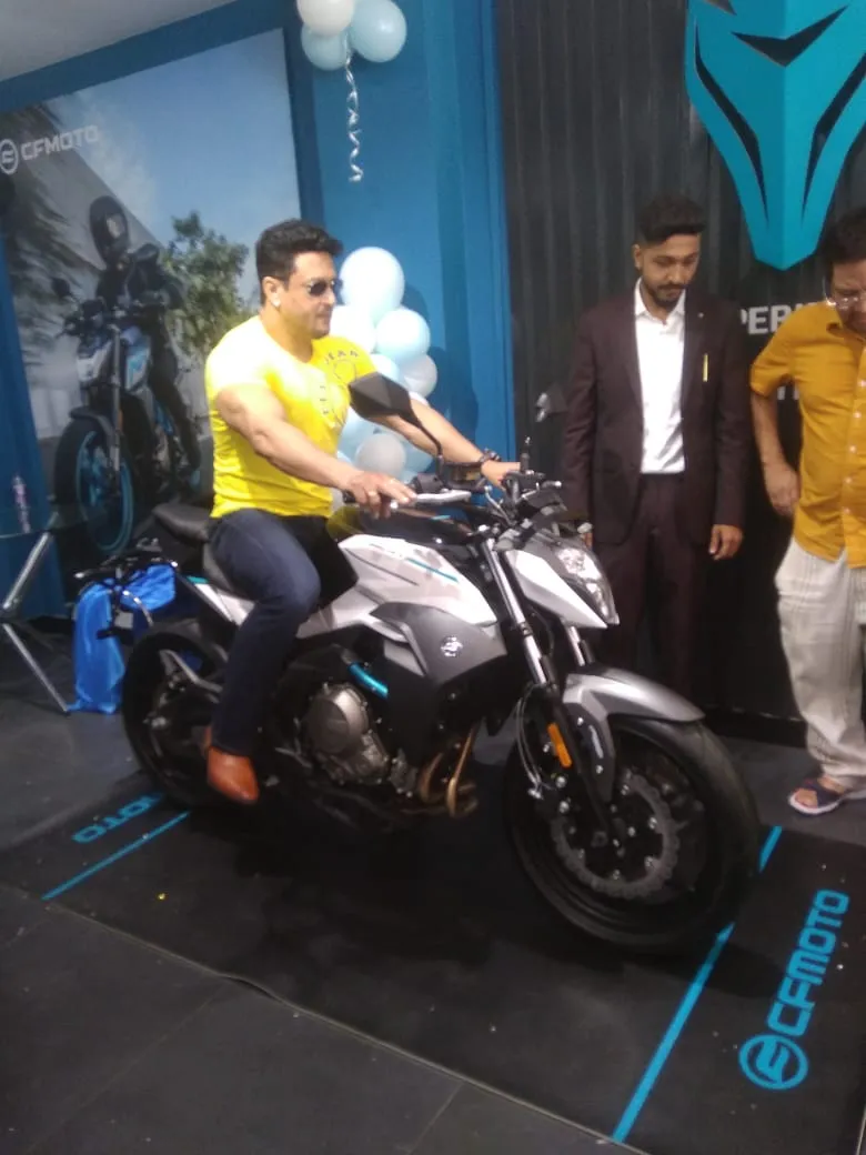 Assamese film actor Ravi Sharma at CF Moto in Chandmari  
