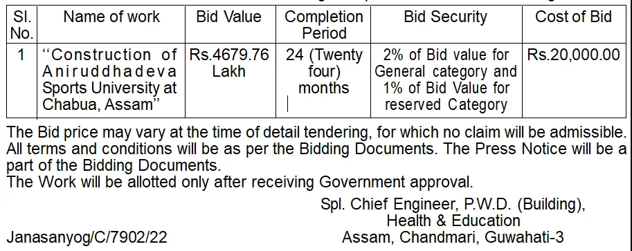 Assam Tender  Assam Tender