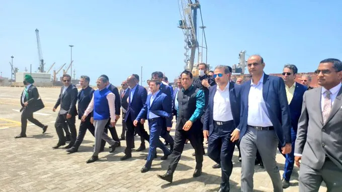 Union Minister Sarbananda Sonowal visits Chabahar Port in Iran  