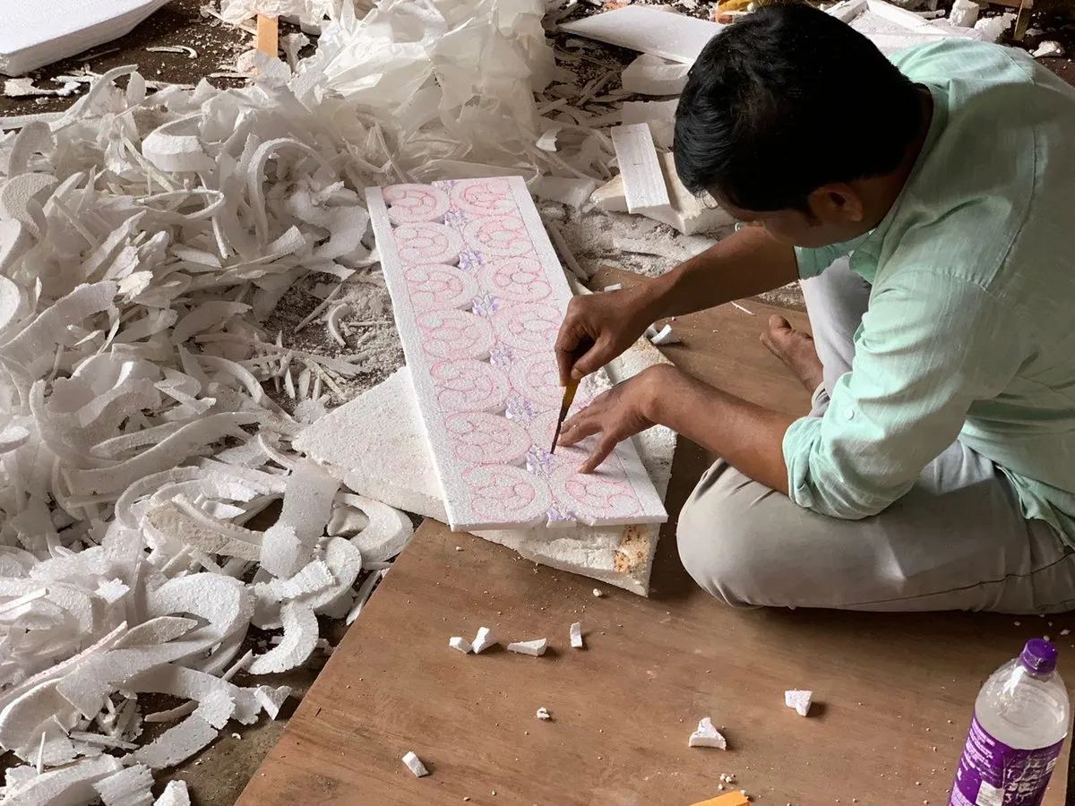 Preparation for Mandap in Rest Camp  