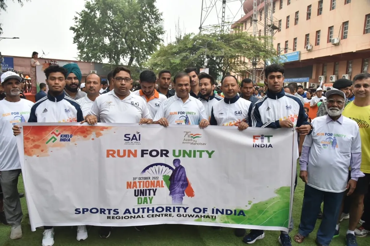 Assam CM Himanta Biswa Sarma flags off a ‘Run for Unity’   