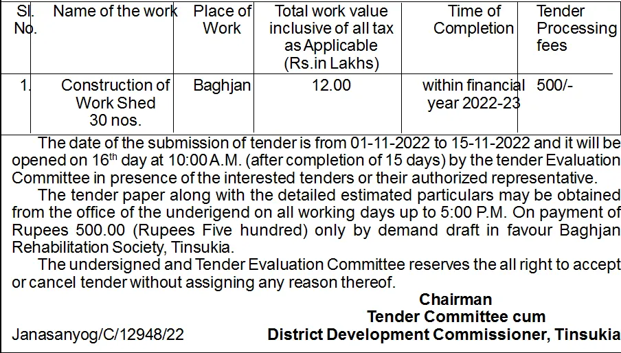 Assam Tender  Assam Tender