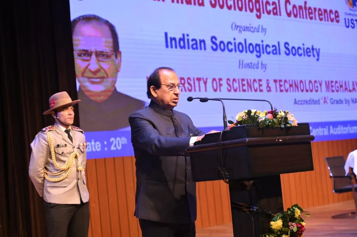 Assam Governor Prof Jagdish Mukhi addressses gathering at 47th India Sociological Conference at USTM  
