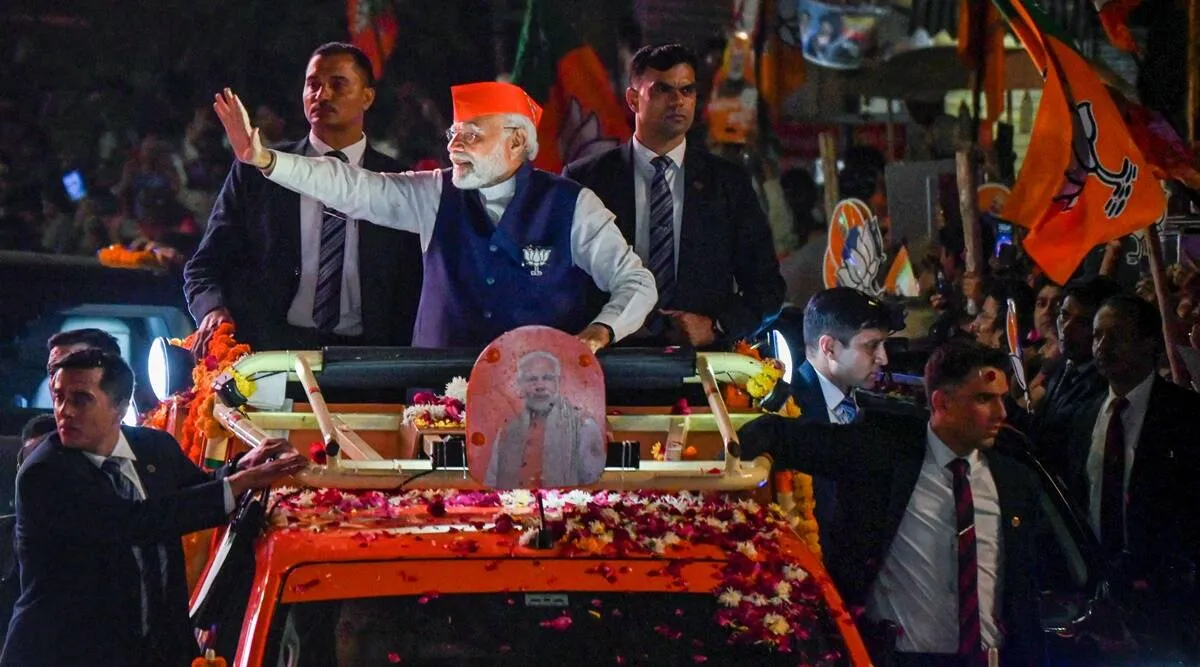 PM Narendra Modi's roadshow in Gujarat   