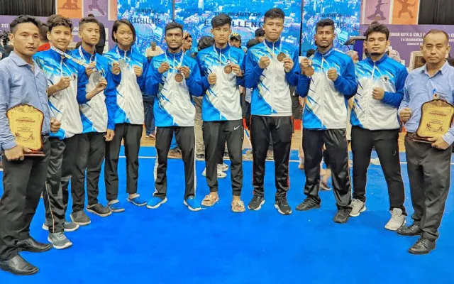 Assam Junior Wushu team that won 8 medals in Kerala this year  