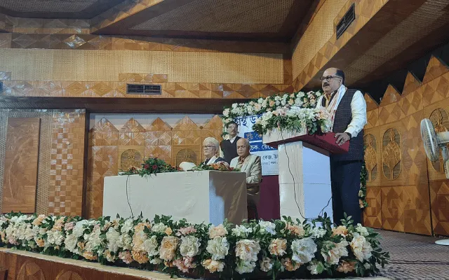 Jayanta Baruah with his speech  