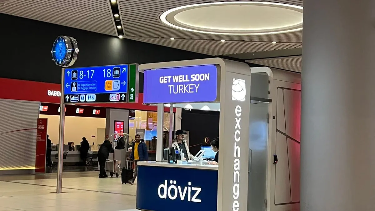 'Get Well Soon Turkey' on electric boards at Istanbul airport  