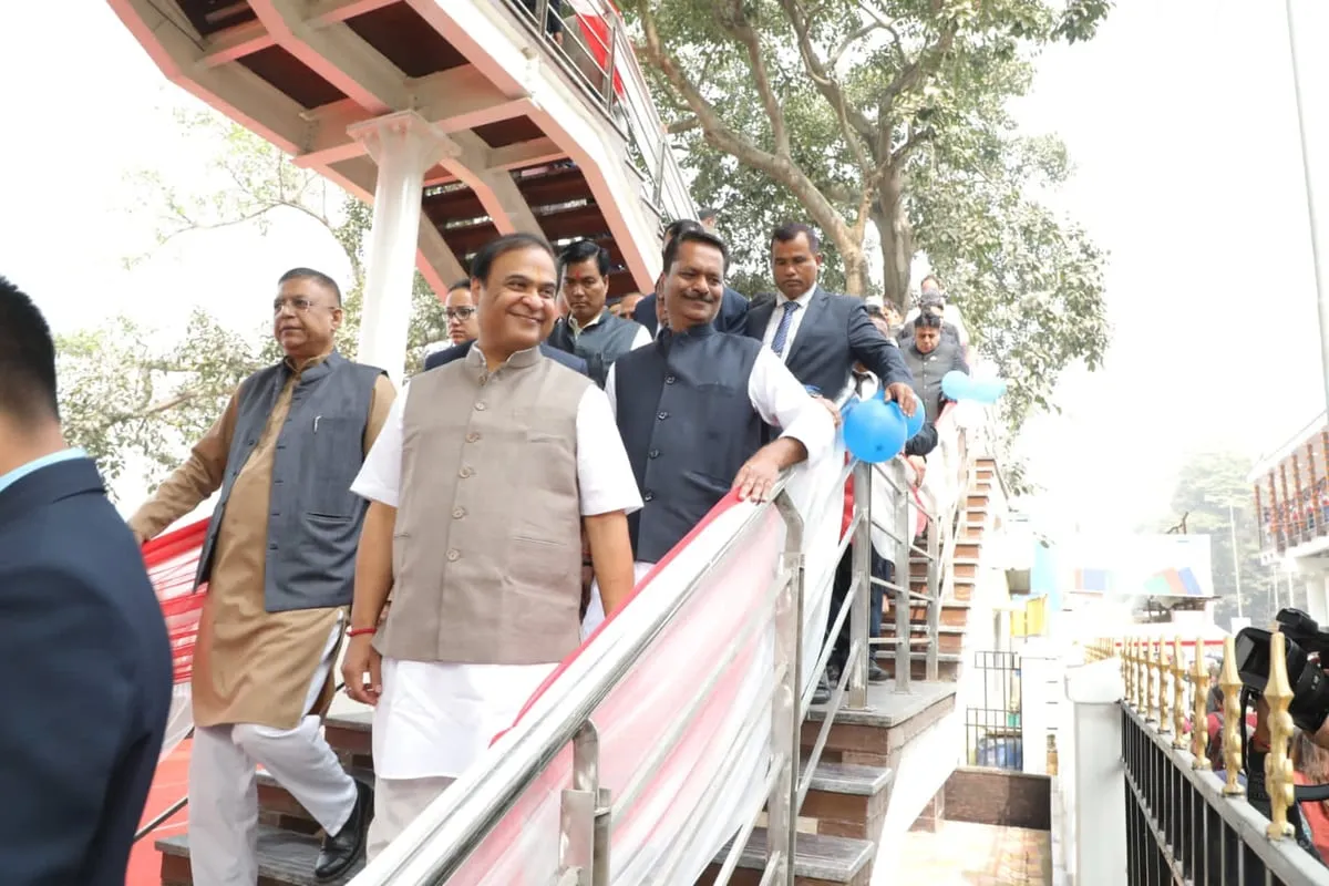 Newly inugurated foot over bridge at MG Road in Guwahati’s Fancy Bazaar   