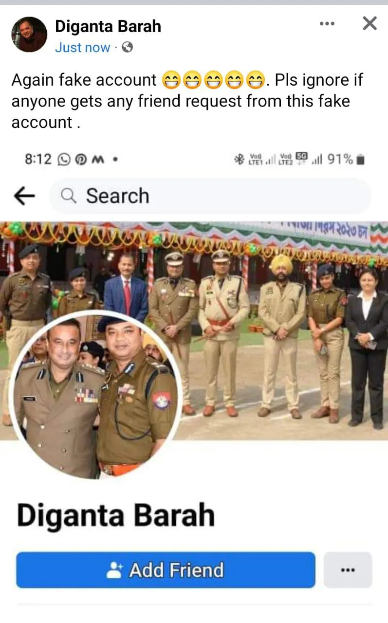 The screenshot shared by Diganta Barah  