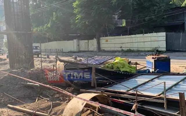Maligaon Flyover Construction Site in 2021  