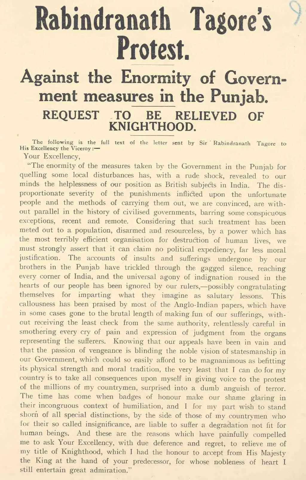 The letter published in newspaper  
