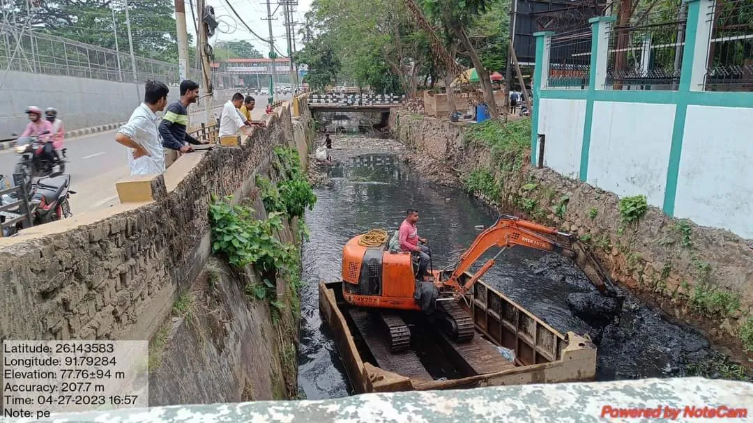 Ongoing Desiltation works in Guwahati   