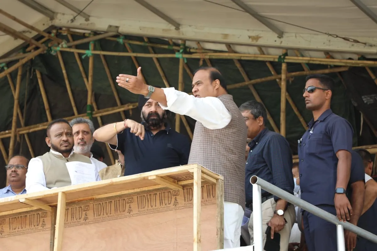 Assam CM Himanta Biswa Sarma visits Guwahati’s Sarusajai Stadium  