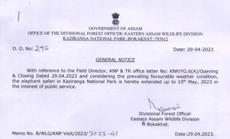 The notice  