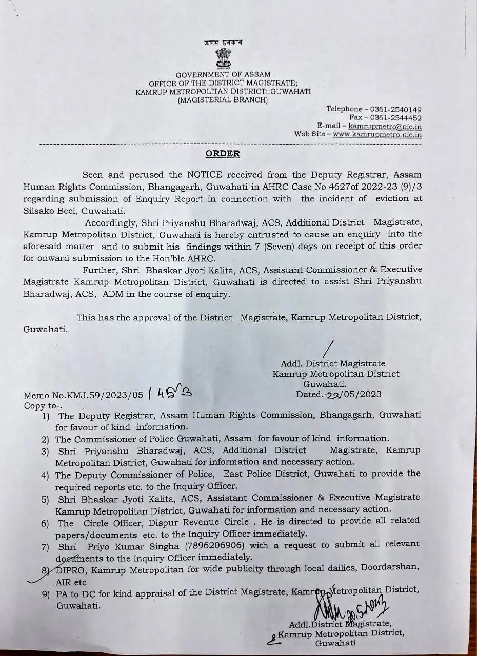 Magisterial Probe into Eviction drive at Silsako Beel ordered   