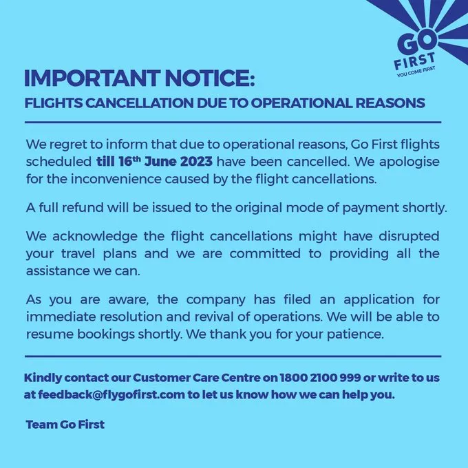 The notice  