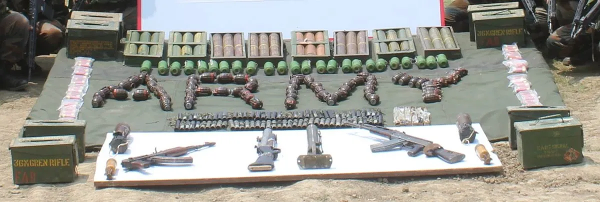Security Forces Recover Huge Quantity of Arms & Ammunition in Manipur  