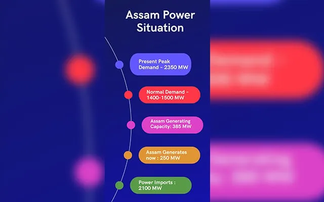 Graphics representation of the current power situation in Assam   