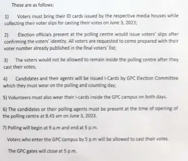 GPC Polls (Voting Day Rules)  