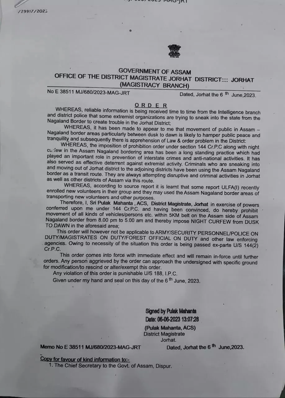 Curfew Order  