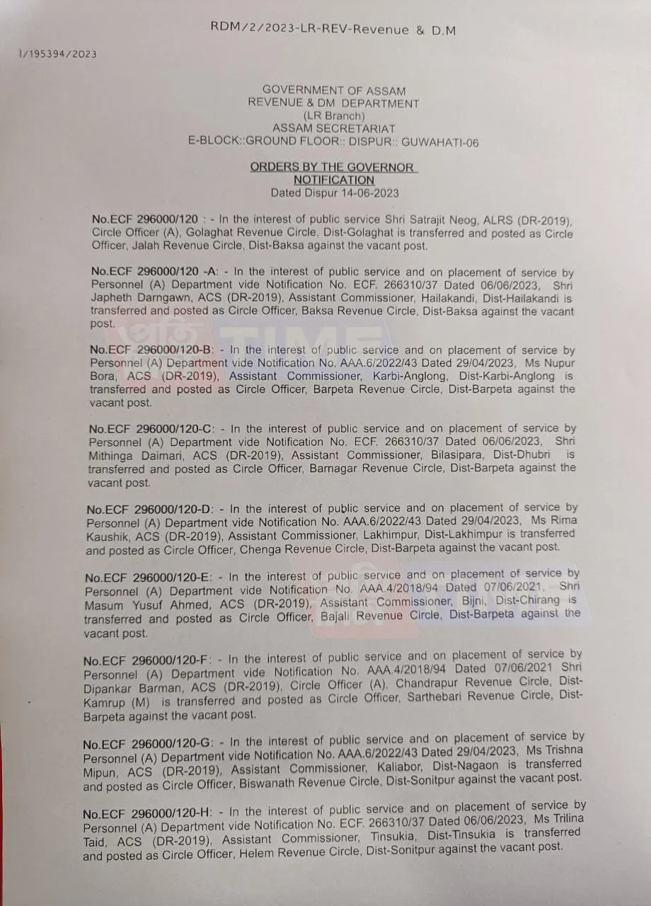 Major Reshuffle in Revenue & Disaster Management Dept | Check Deets  