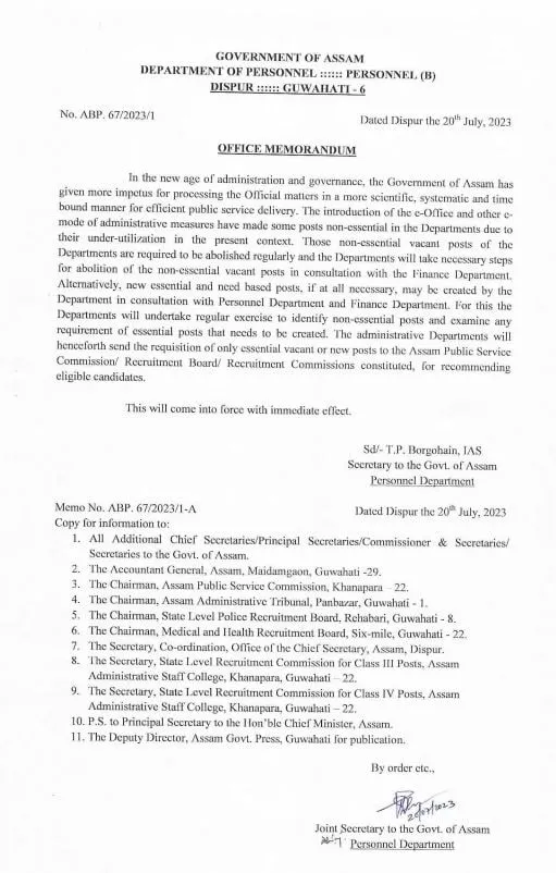 A copy of the memorandum  