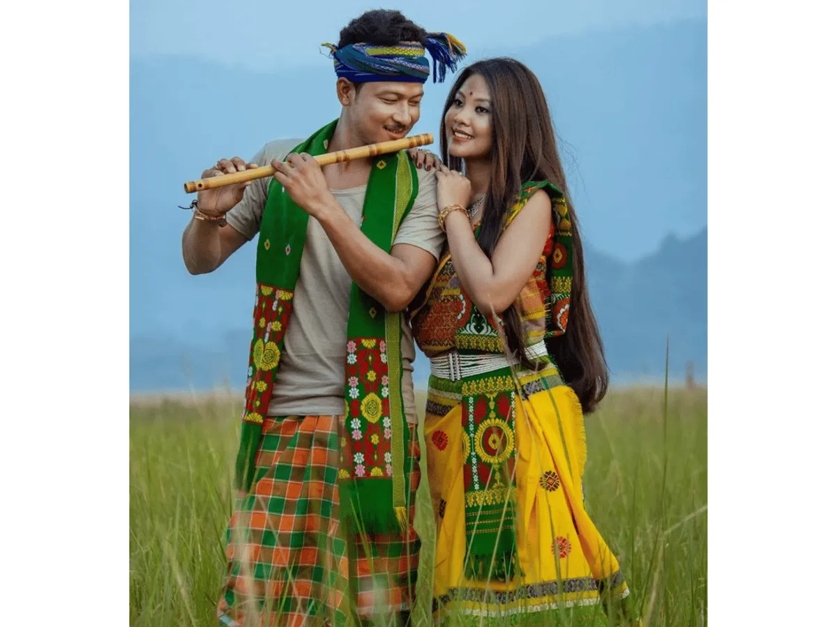 Traditional attire of Rabha Tribe  