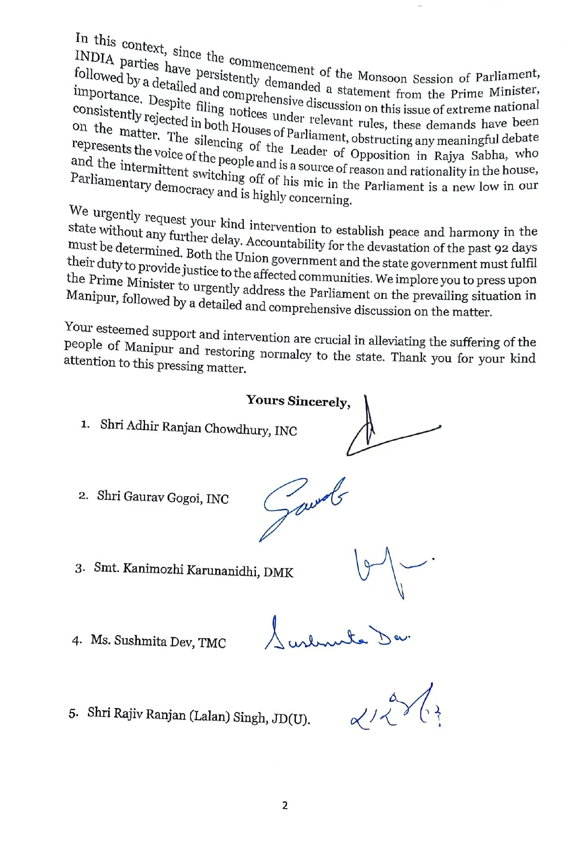 The memorandum  