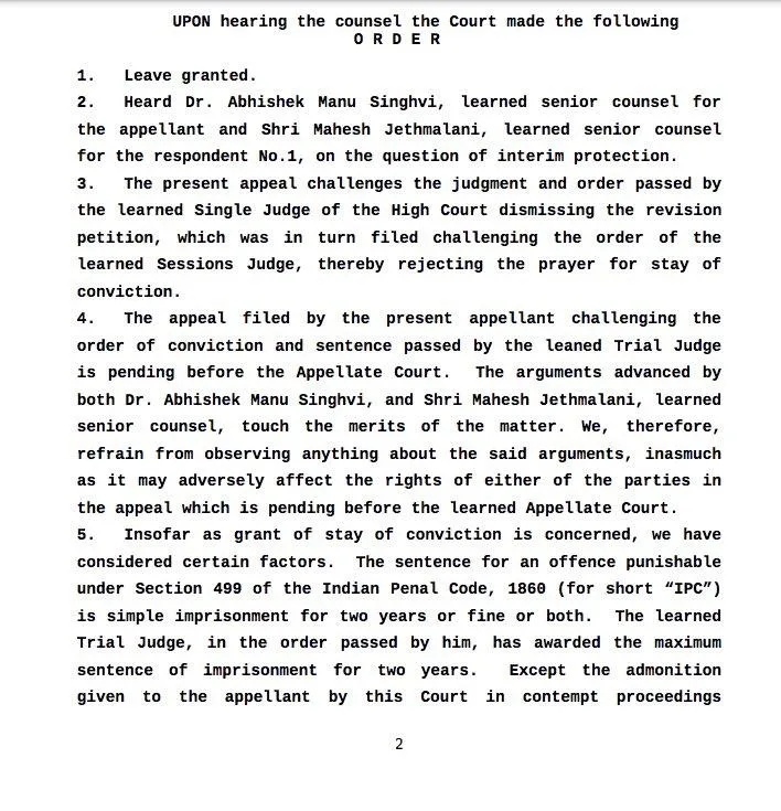 SC's Verdict on Congress Leader Rahul Gandhi  