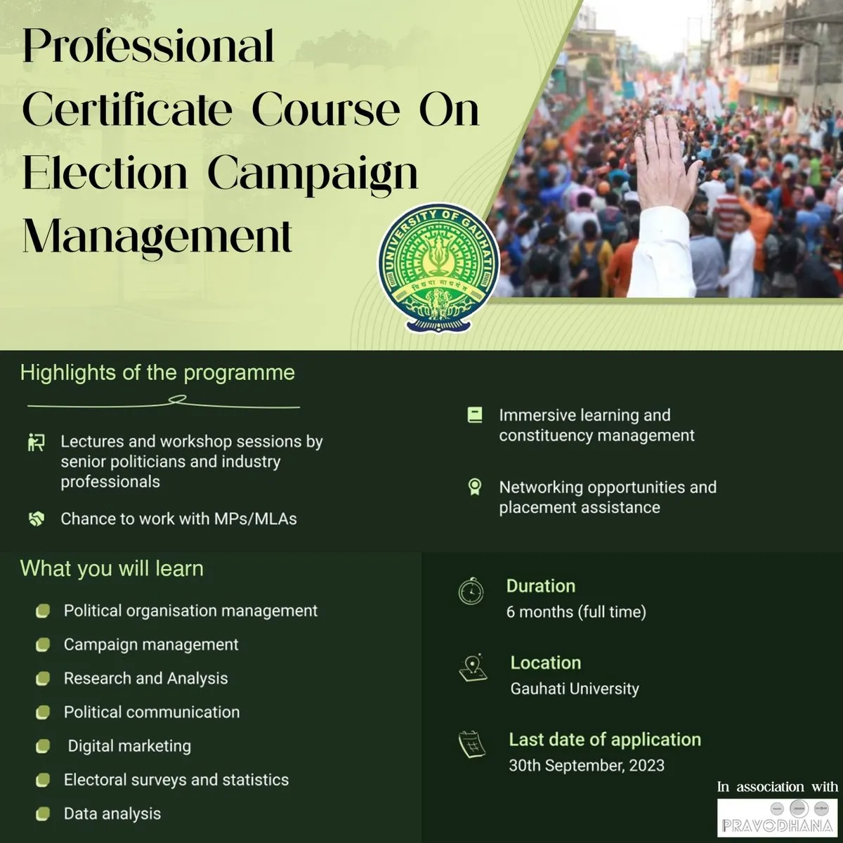 GU Introduces Professional Certificate Course in Election Campaign Management  