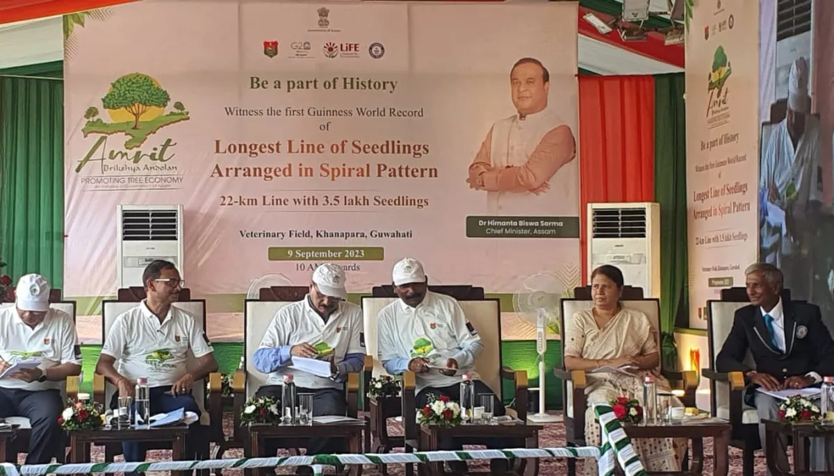 Assam Govt Attempts to Create Longest Spiral of Saplings  Image: Twitter