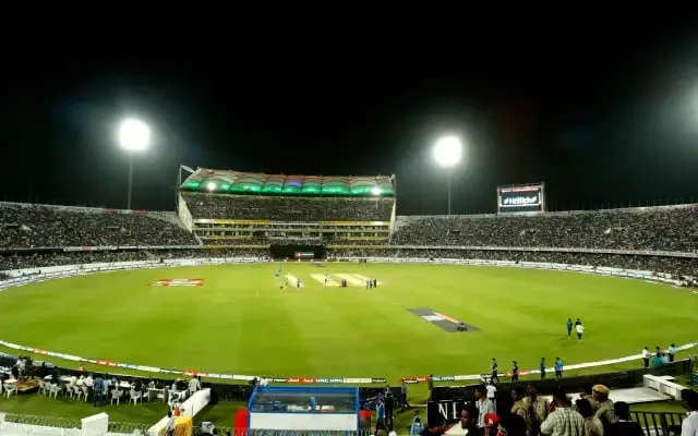 The Rajiv Gandhi International Stadium in Hyderabad  