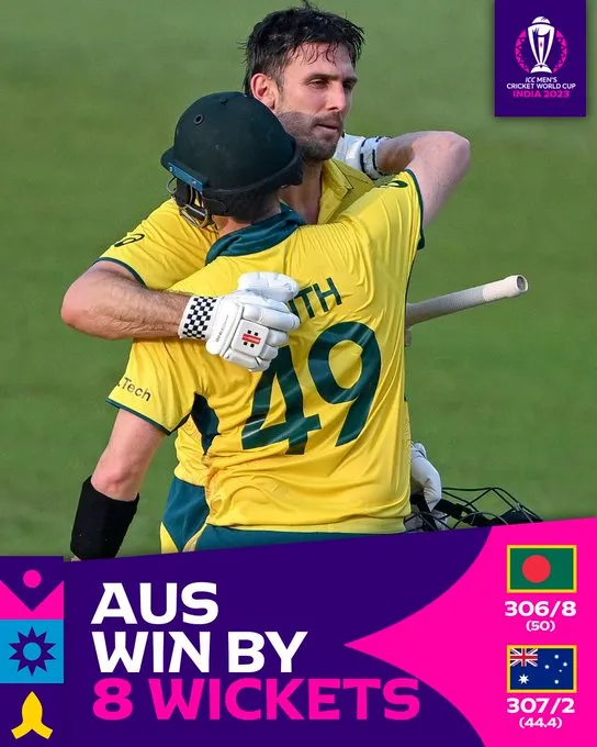 Australia won the match  Image: X/ICC