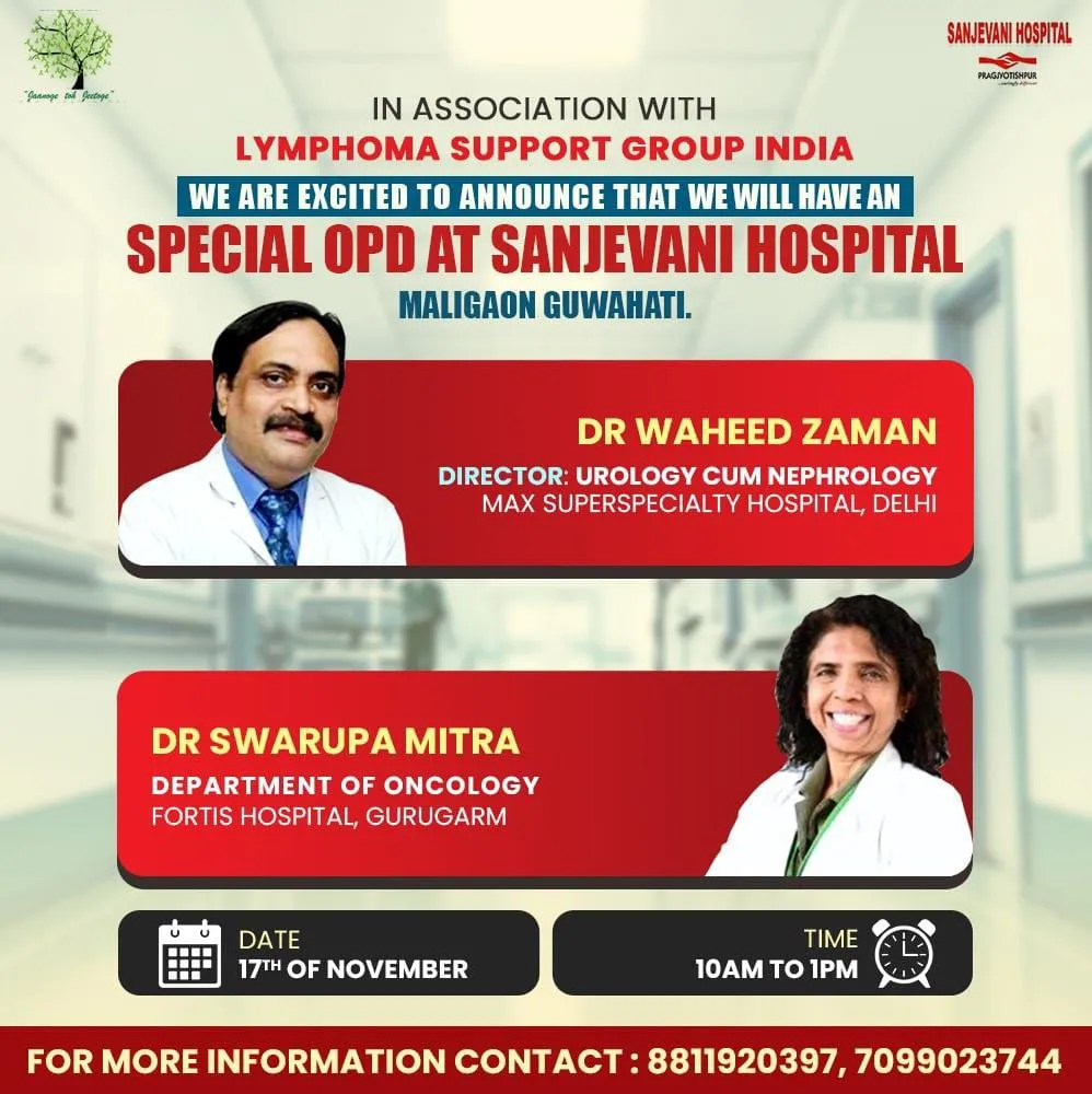 Lymphoma Support Group India Ties Up With Guwahati’s Sanjevani Hospital for Providing OPDs  