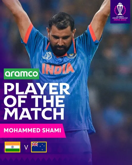 Player of the match  Image: X/ICC