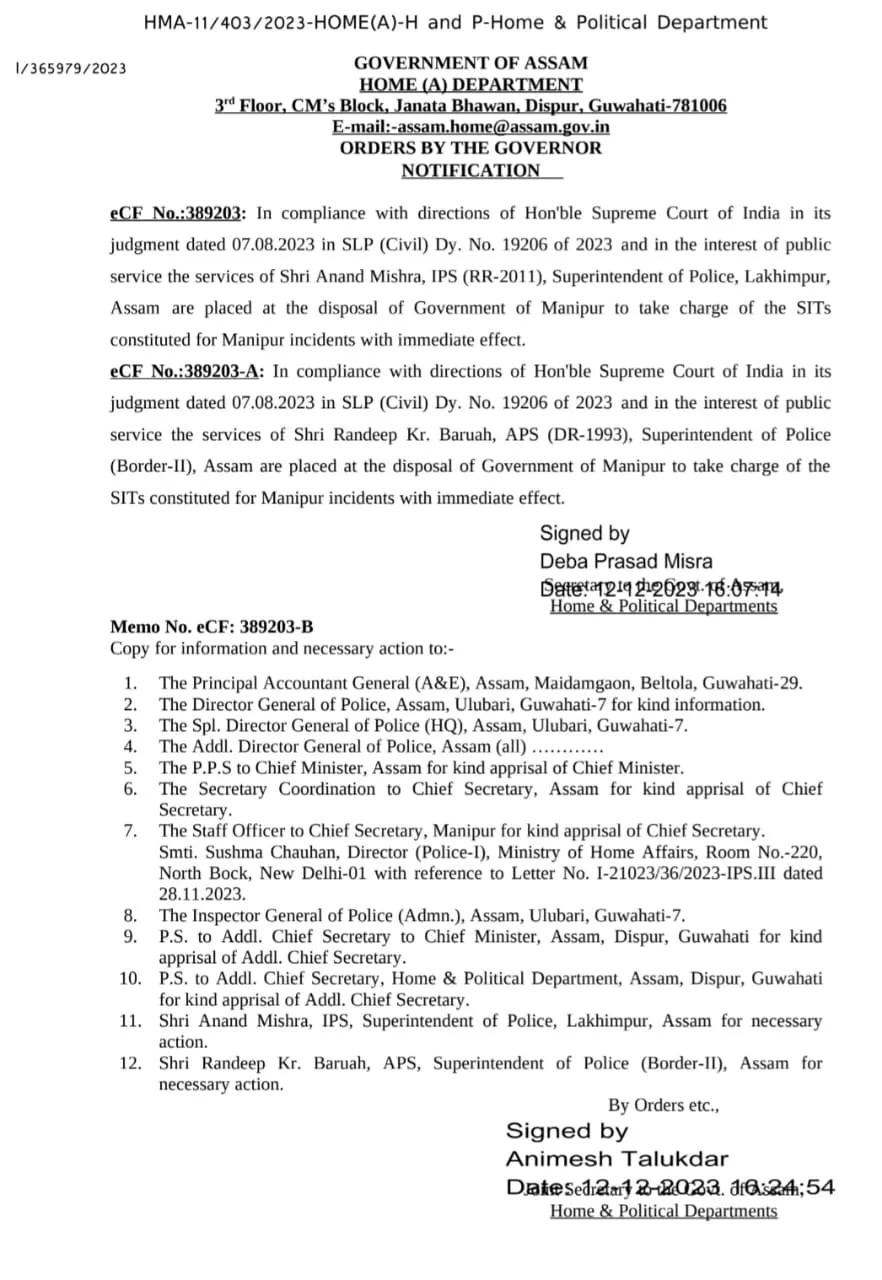 Government's Notification  