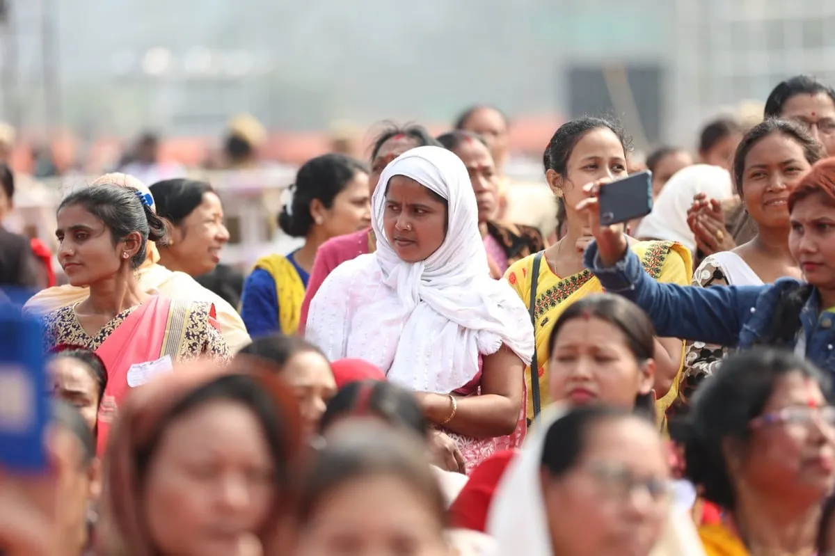 Thousands of people mostly women gathered at the Khanapara for PM Modi's address  Image: X/Himanta Biswa Sarma