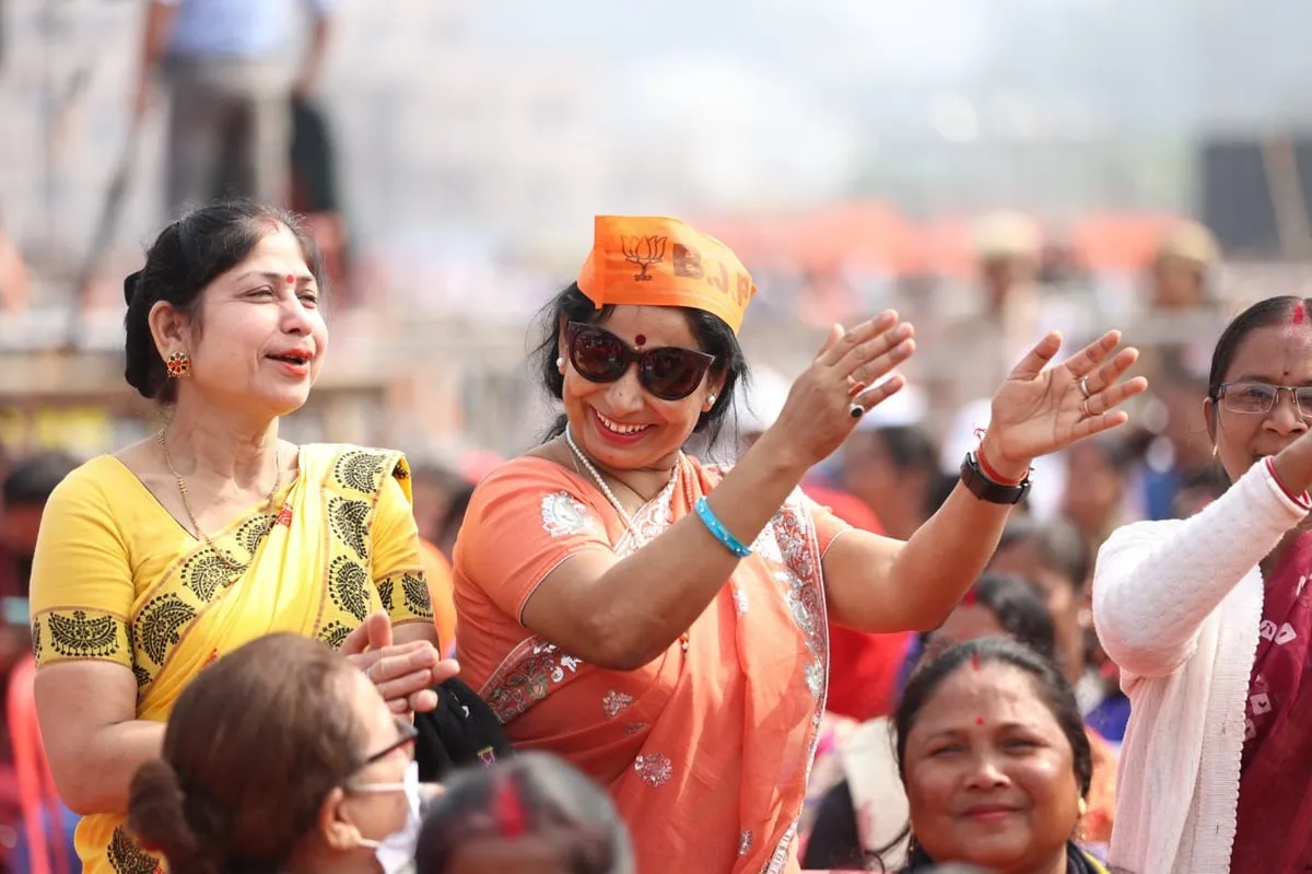 Thousands of people mostly women gathered at the Khanapara for PM Modi's address  Image: X/Himanta Biswa Sarma