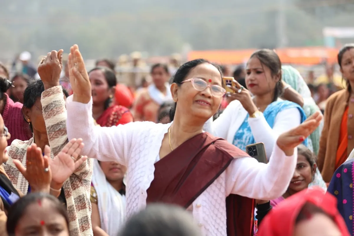 Thousands of people mostly women gathered at the Khanapara for PM Modi's address  Image: X/Himanta Biswa Sarma